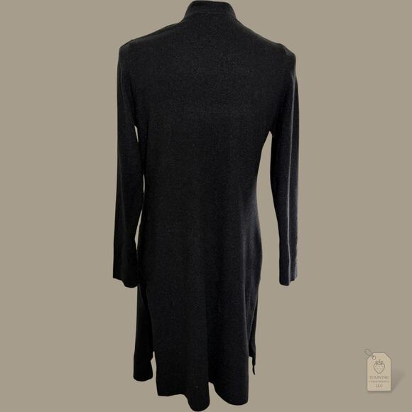 Time and Tru Black Shimmer Knit Duster Cardigan Sweater Pockets Size L (12-14) - Picture 6 of 8